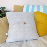 LINEN CUSHION - navy Seashells