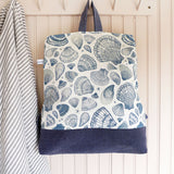 LINEN RUCKSACK - navy Seashells