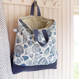 LINEN RUCKSACK - navy Seashells