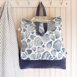 LINEN RUCKSACK - navy Seashells