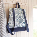 LINEN RUCKSACK - navy Seashells