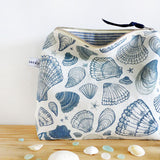 TALL POUCH - navy Seashells