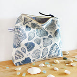 TALL POUCH - navy Seashells