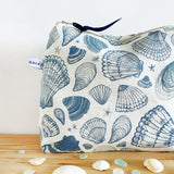 TALL POUCH - navy Seashells