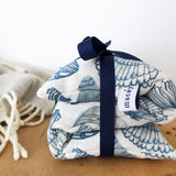 WHEAT HEAT BAG - navy Seashells