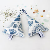 PAIR OF LAVENDER TREES - navy Seashells