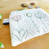 EMBROIDERED PURSE - quilted wildflowers