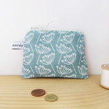 COIN PURSE - seagreen Cow Parsley