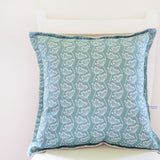 LINEN CUSHION - seagreen Cow Parsley