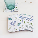 Set of Blue Parsley Coasters