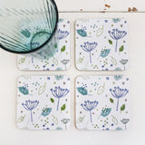 Set of Blue Parsley Coasters