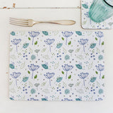 Set of Blue Parsley Placemats