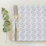 Set of 6 Dove Grey Cow Parsley Placemats