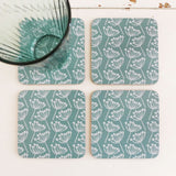 Set of Seagreen Cow Parsley Coasters
