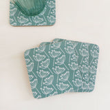 Set of 3 Sea Green Cow Parsley Coasters