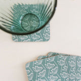 Set of 3 Sea Green Cow Parsley Coasters