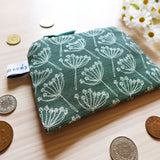 COIN PURSE - spruce Cow Parsley
